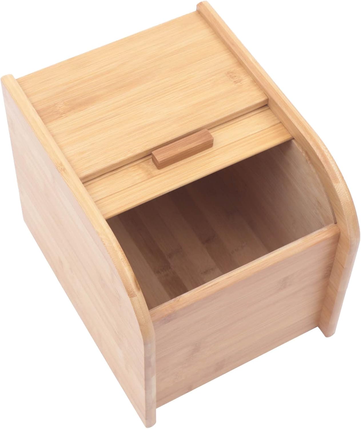Contenedor de madera para almacenamiento de arroz con taza medidora, caja de almacenamiento en seco para cereales de harina, capacidad de 11 libras