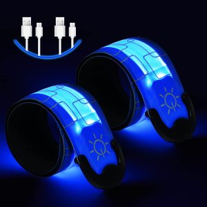 Aucuu Brazalete de seguridad con luz LED para caminar por la noche de los niños, correa mágica para correr, ciclismo, trotar Aucuu Brazalete de seguridad con luz LED para caminar por la noche de los niños, correa mágica para correr, ciclismo, trotar