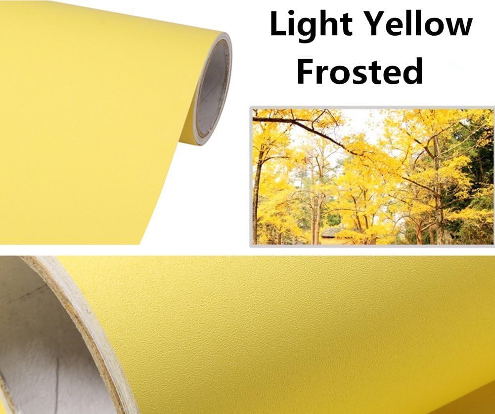 Papel tapiz amarillo limón para despegar y pegar, papel adhesivo amarillo mate para gabinetes, impermeable, autoadhesivo, rollo de papel de pared