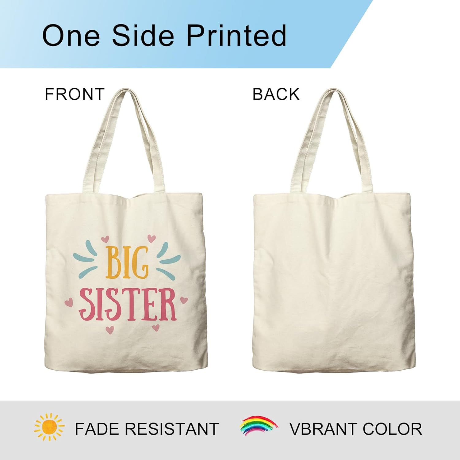 Bolsa de lona para hermana mayor para mujer, estética, bonita bolsa de compras para compras, bolsa de playa, regalos para mujeres, bolsa para