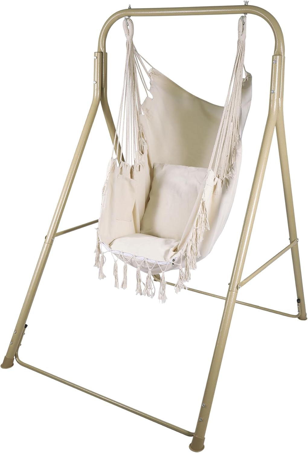RedSwing Silla hamaca con soporte, silla colgante portátil para adultos, marco de hamaca de acero resistente con columpio colgante para interiores y