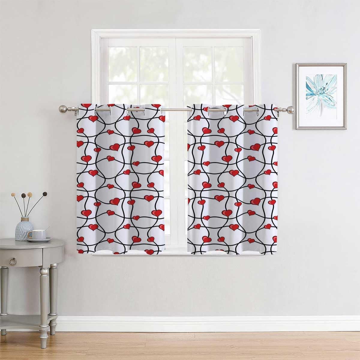 YANFENQI Cortinas para Habitacion Valentines Soundproof Door Cover Acoustic Blanket 55Inch Width by 72Inch Length,2 Panels
