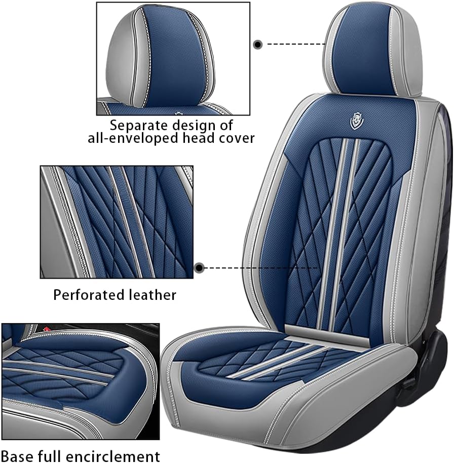 GKreeyen Funda de asiento de automóvil para Dodge Challenger 2008-2023, 2 asientos, de piel napa, impermeable, antideslizante, compatible con bolsa