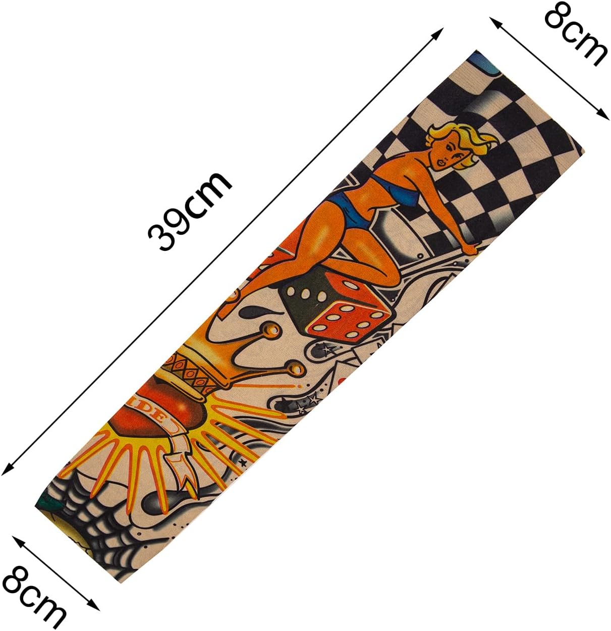 MKYSZLT Mangas de tatuaje para hombres y mujeres, juego de 6 piezas de mangas temporales de tatuaje, fundas de brazo de tatuaje falso, mangas de