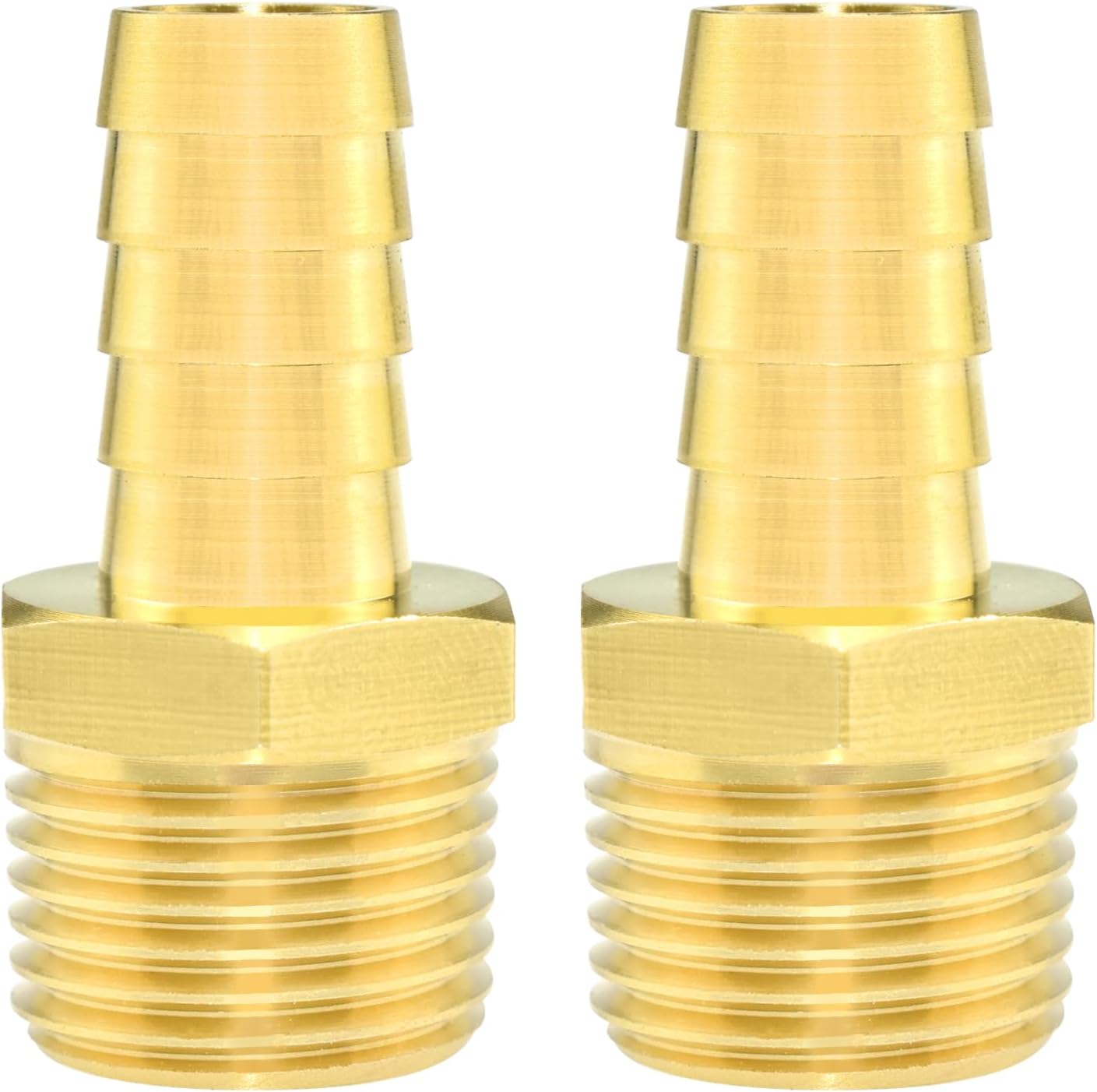 SDTC Tech Paquete de 2 accesorios de púas de manguera de latón de 12 pulgada de púa x 12 pulgada NPT macho adaptador de accesorios de tubería