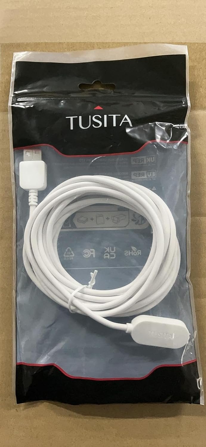 TUSITA Cable de carga magnético para interiores compatible con Arlo Ultra 1 2, Pro 3 4 5 2K – 3M, color blanco