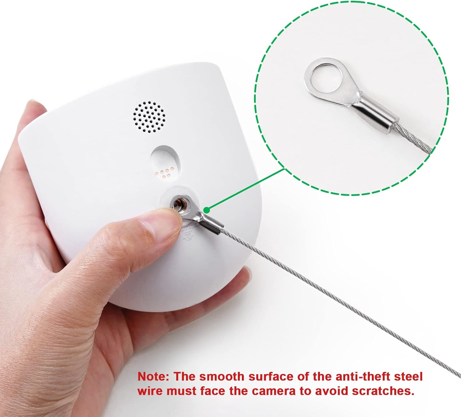 Ayotu Cadena de seguridad antirrobo y anticaídas para Google Nest Cam (batería), cable de seguridad con tornillos antirrobo (cámara no incluida),