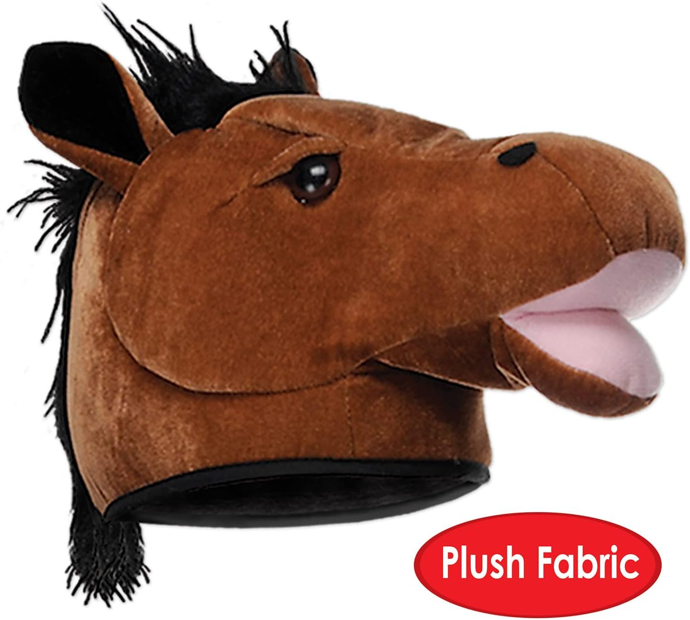 Beistle Sombrero unisex de felpa con cabeza de caballo, accesorio para disfraz del oeste, suministros de fiesta temática de granja, diadema de