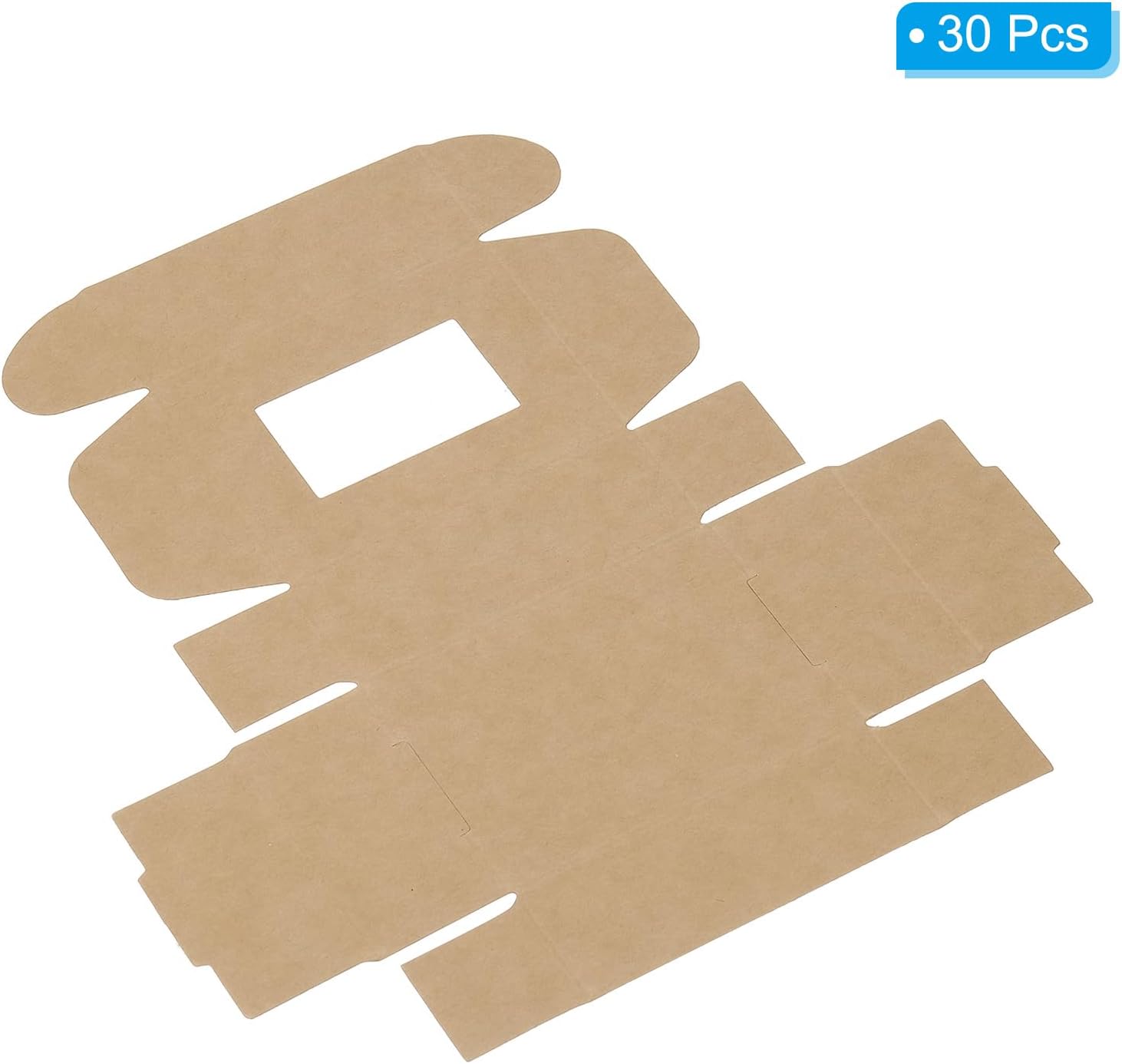 PATIKIL Caja de jabón de papel de 3.5 x 2.5 x 1 pulgadas con ventana, paquete de 30 cajas de jabón caseras rectangulares para regalos de cumpleaños,