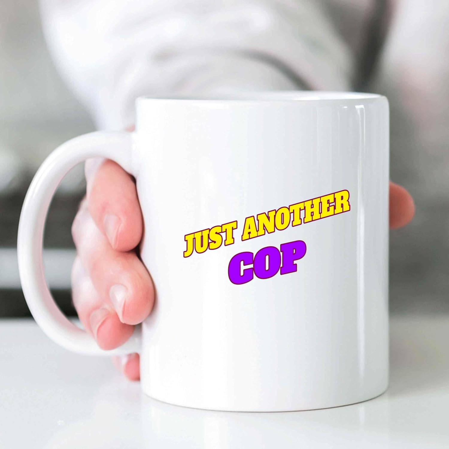 Humorous Gift for Cop, Ideal for Uncle’s Retirement Present – Just Another Cop, Funny Quote on 11 Oz White Ceramic Coffee Mug