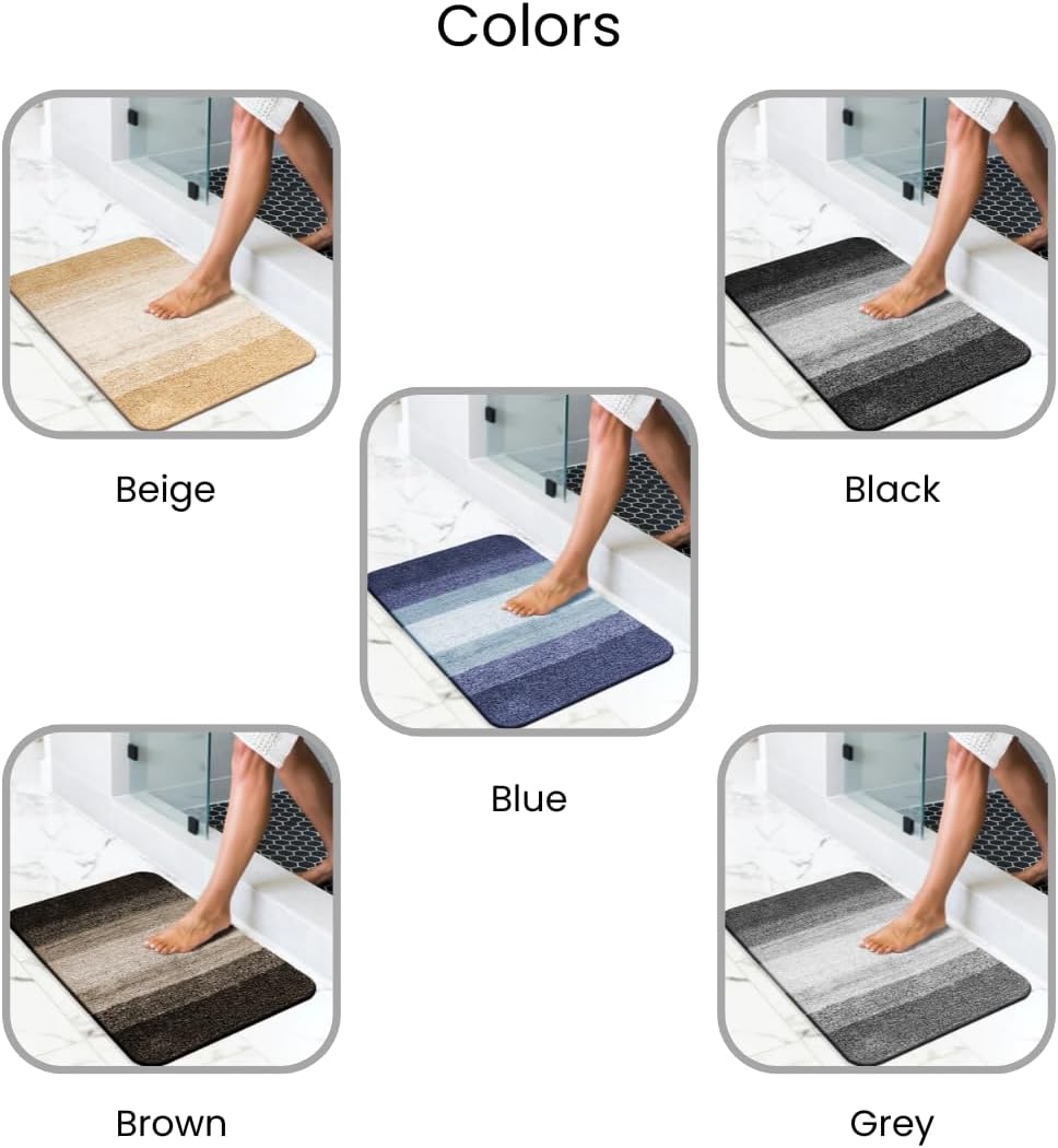 Alfombra de baño de 36 x 24 pulgadas, suave, absorbente, antideslizante, 100% algodón, alfombra de baño de felpa peluda, lavable a máquina, para