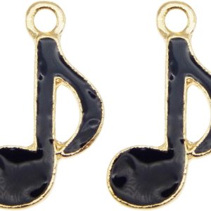 yaokan 40 dijes de notas musicales negras esmaltadas de 0.748 x 0.472 in con ocho notas musicales, colgantes, joyería, collar, pulsera, aretes, yaokan 40 dijes de notas musicales negras esmaltadas de 0.748 x 0.472 in con ocho notas musicales, colgantes, joyería, collar, pulsera, aretes,