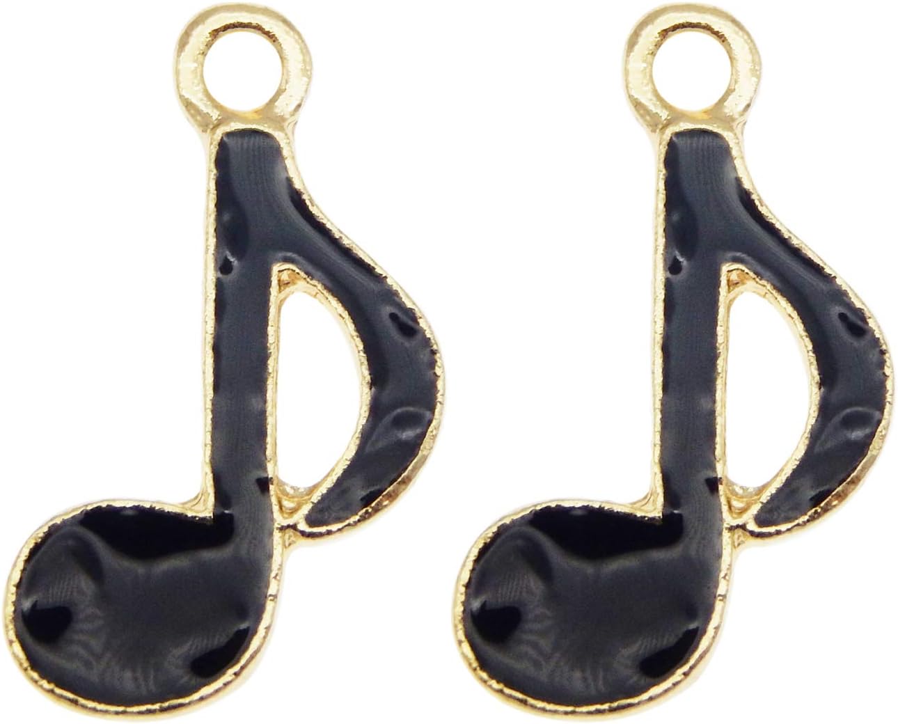 yaokan 40 dijes de notas musicales negras esmaltadas de 0.748 x 0.472 in con ocho notas musicales, colgantes, joyería, collar, pulsera, aretes,