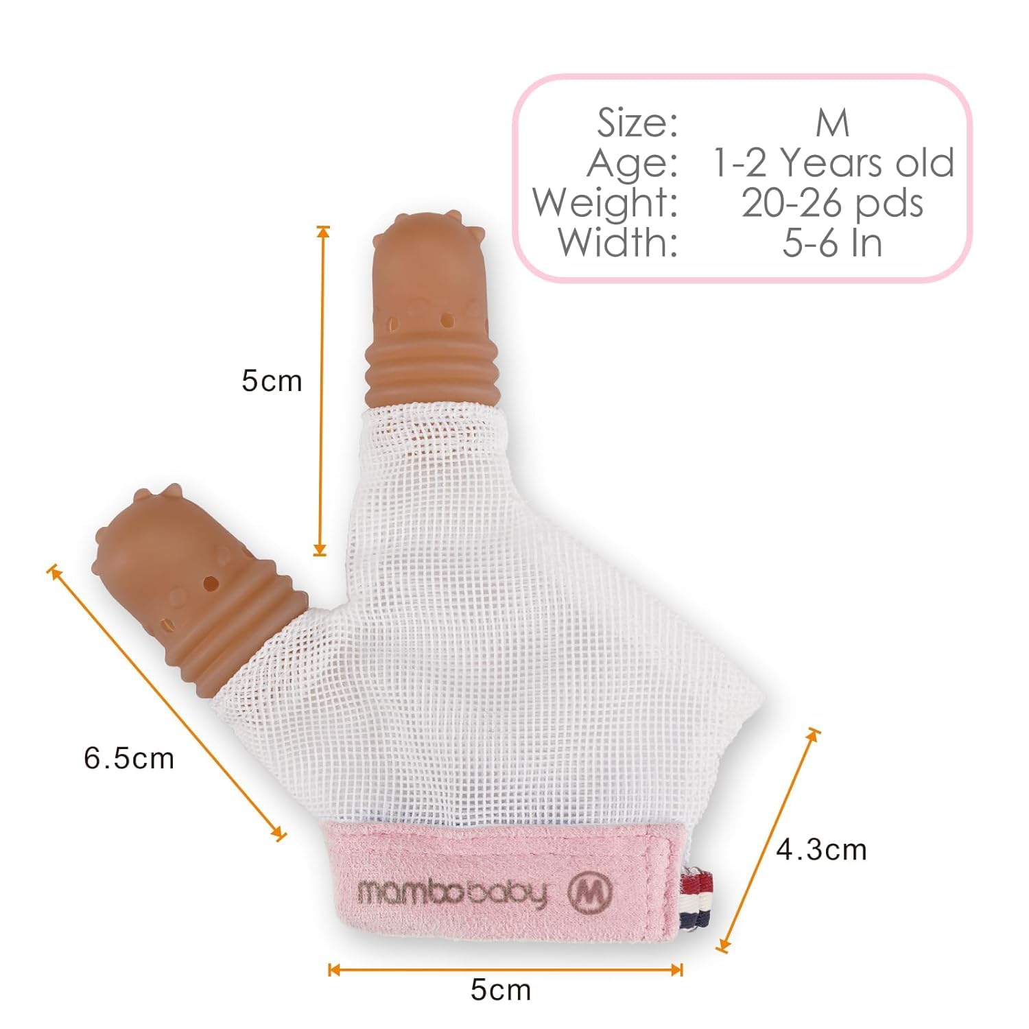 Elfzone Tope de succión de pulgar para niños de 1 a 2 años de edad, protector de dedos de silicona para chupar el pulgar con malla transpirable, kit