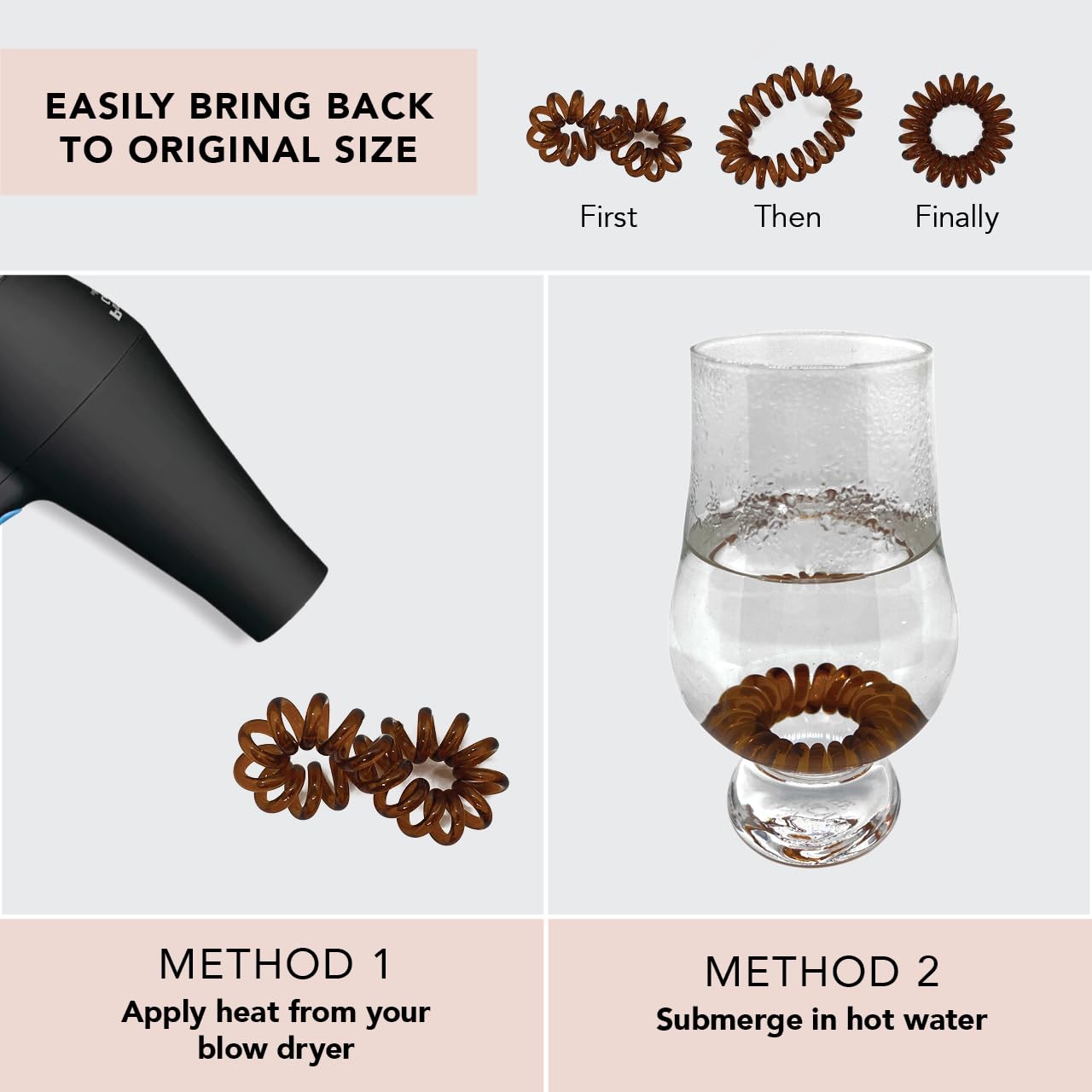 Kitsch lazos para el cabello en espiral, bobinas para el cabello, lazos para el cabello con cable telefónico, bobinas para el cabello, 4 unidades,