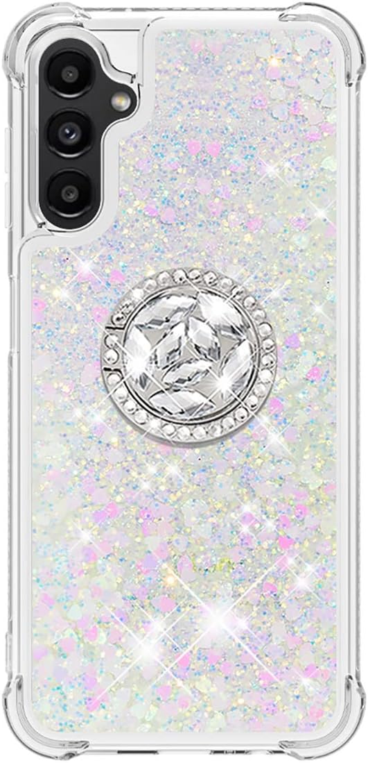 CCSmall Funda transparente brillante con purpurina para Samsung Galaxy A14 5G para mujeres y niñas, funda de arena movediza líquida fluida con