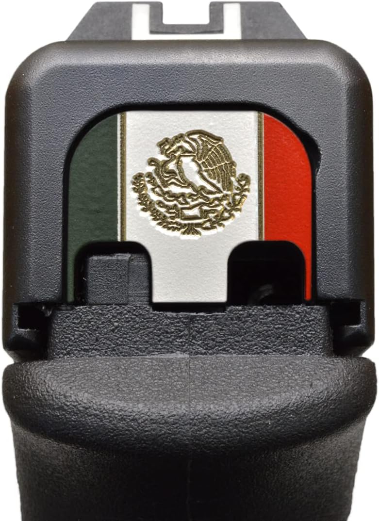 Milspin Placa trasera deslizante grabada CNC compatible con Glock Gen 1-5, modelos G17 19 21 22 23 24 26 27 29 30 31 32 34 35 36 37 38 39 40 41