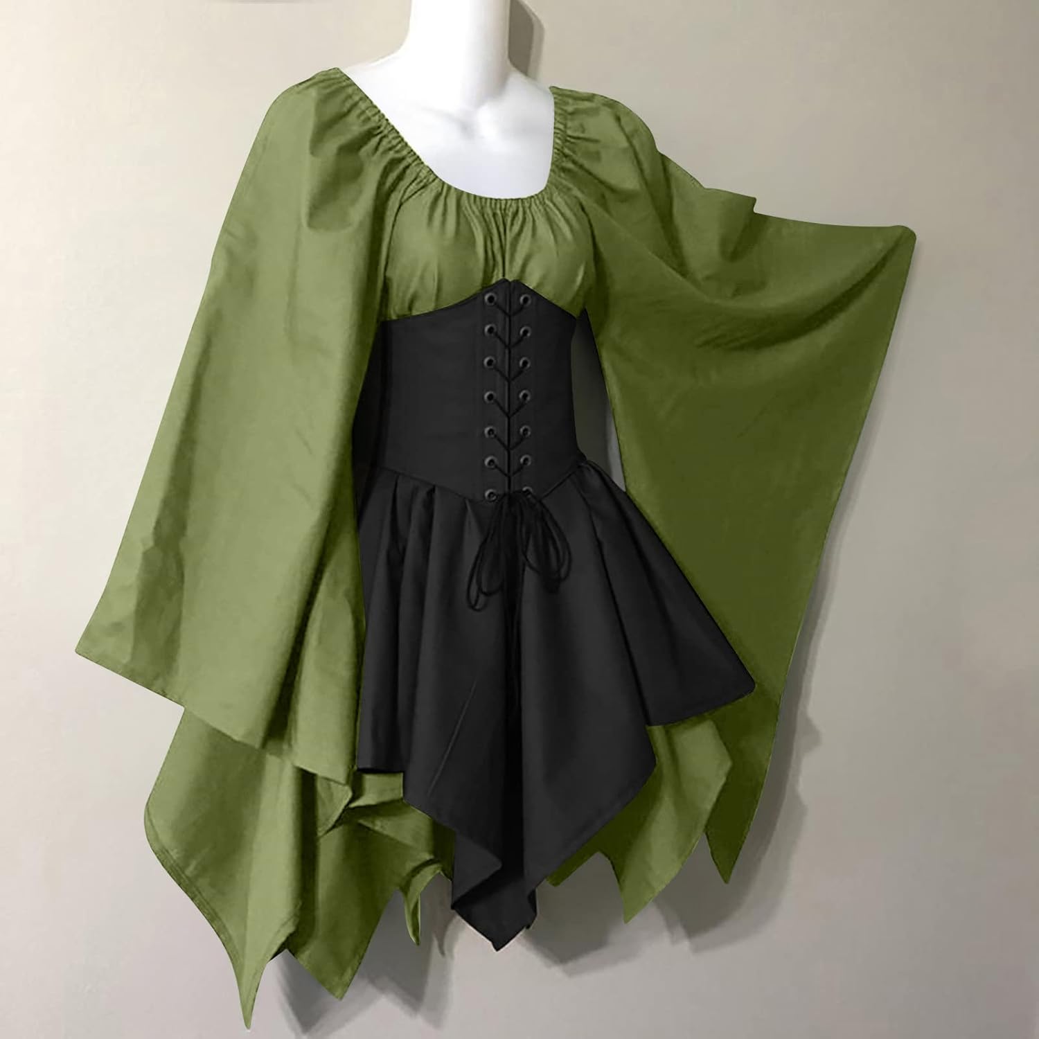 Disfraz medieval renacentista para mujer, Halloween, cosplay, pirata, campesino, vestido victoriano, vintage, bohemio, vestido de boda