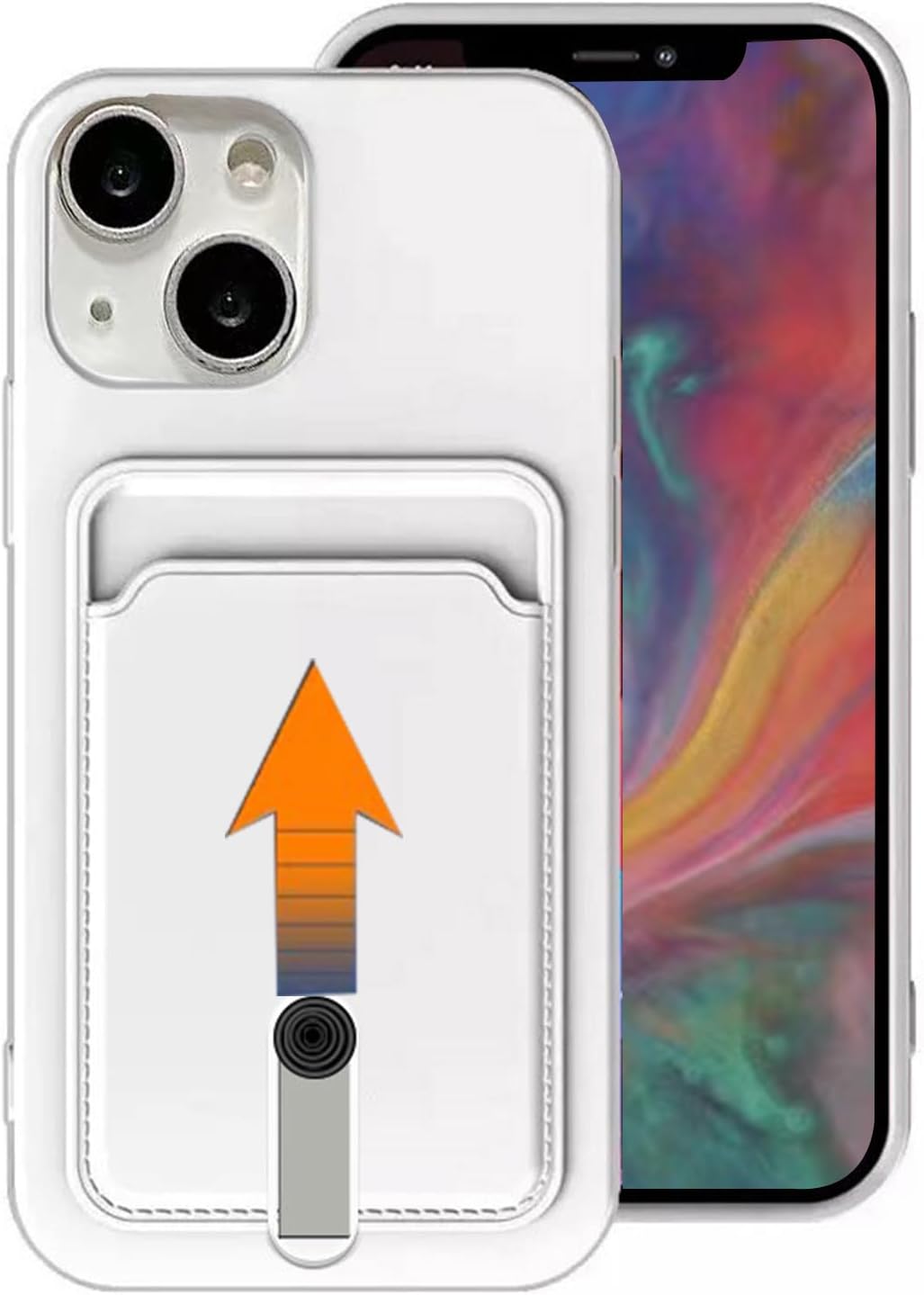 Funda compatible con iPhone 15 Plus con tarjetero para hombres y mujeres, con botón oculto para tarjetas, funda protectora tipo cartera, a prueba de