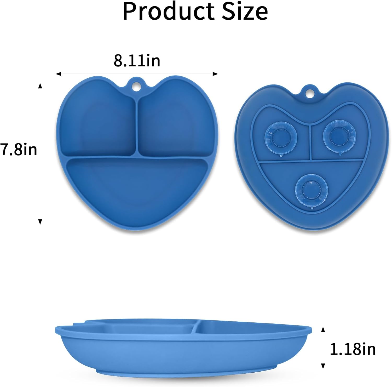 MQGX Placa de succión de autoalimentación para niños pequeños, bebés y niños, 100% silicona de grado alimenticio, diseño dividido, apto para