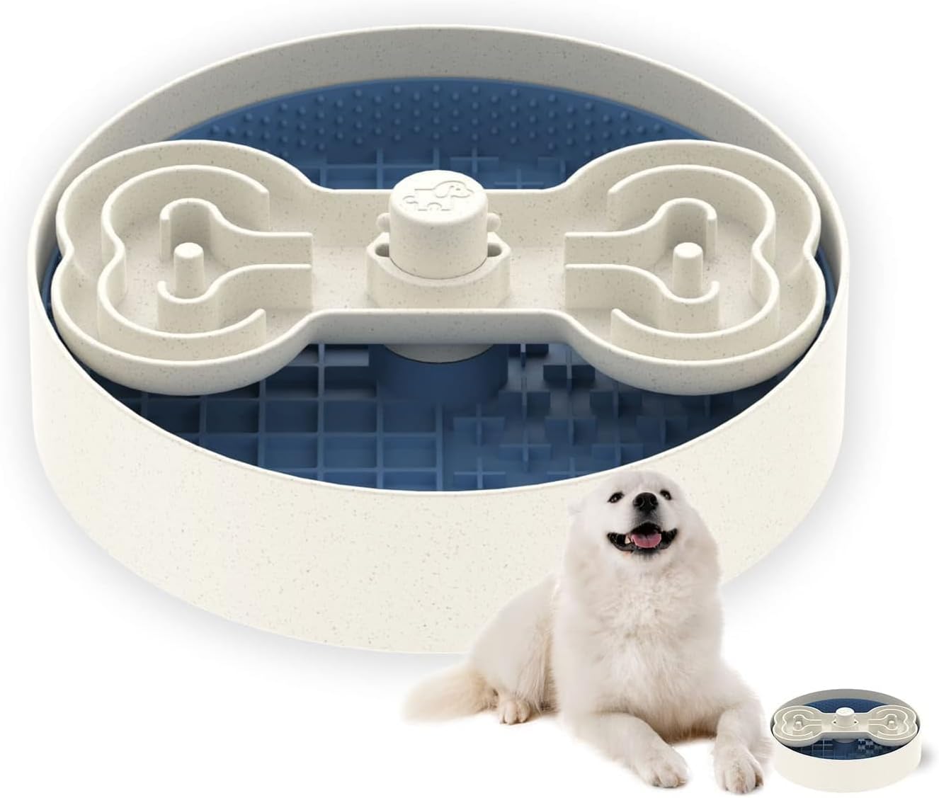Cuenco para perros, azul, área de lamer de 9.8 pulgadas, sin BPA, antideslizante, reduce la ansiedad, se adapta a múltiples tipos de alimentos