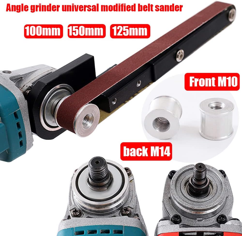 HUIOP Amoladora angular modificada, amoladora angular Máquina de banda de arena modificada para carpintería Máquina de cinturón de arena Mini