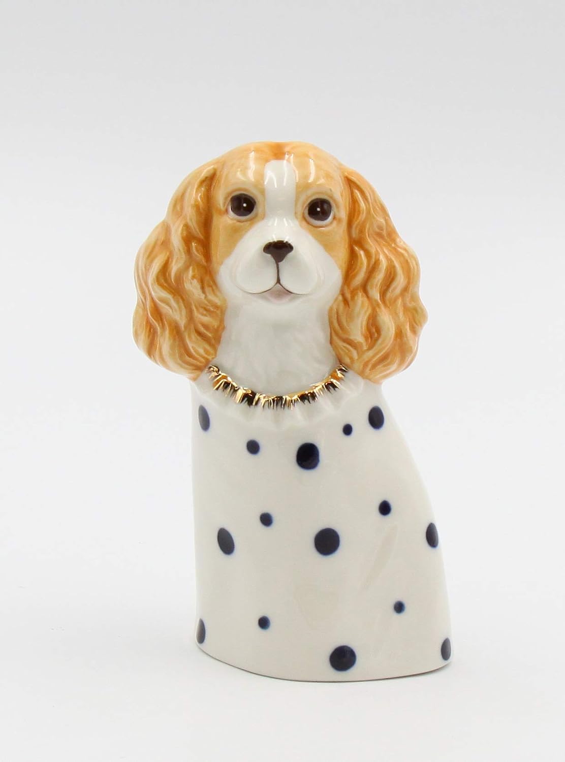 Cosmos Gifts Jarrón de porcelana fina Lady Cocker Spaniel Dog Bud Jarrón para brochas de maquillaje, soporte para lápices, 5-12 pulgadas de alto