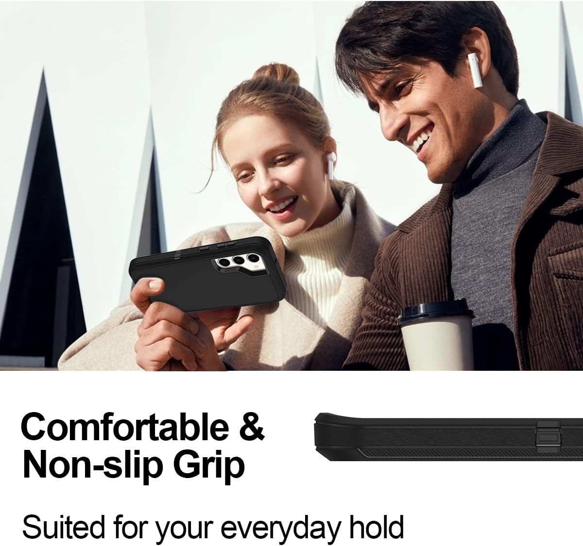 I-HONVA Funda para Samsung Galaxy S23 Plus, S23 Plus de 6.6 pulgadas con 2 protectores de pantalla + 2 protectores de lente de cámara, resistente a