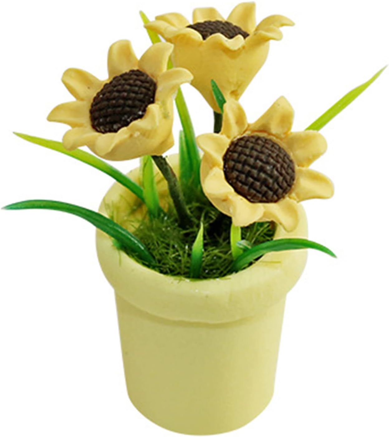 Miniatura Girasol Exquisita Imaginación Cultivo Resina Muñeca Casa Mini Girasol para Gris