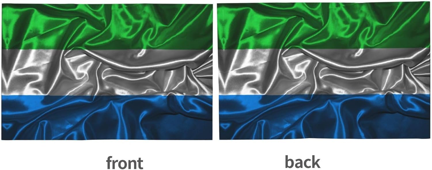 Double Sided Printing Silk Style Flag Of Sierra Leone Car Flag 12×18 Inches Car Window Clip Flags Car Decoration Banner