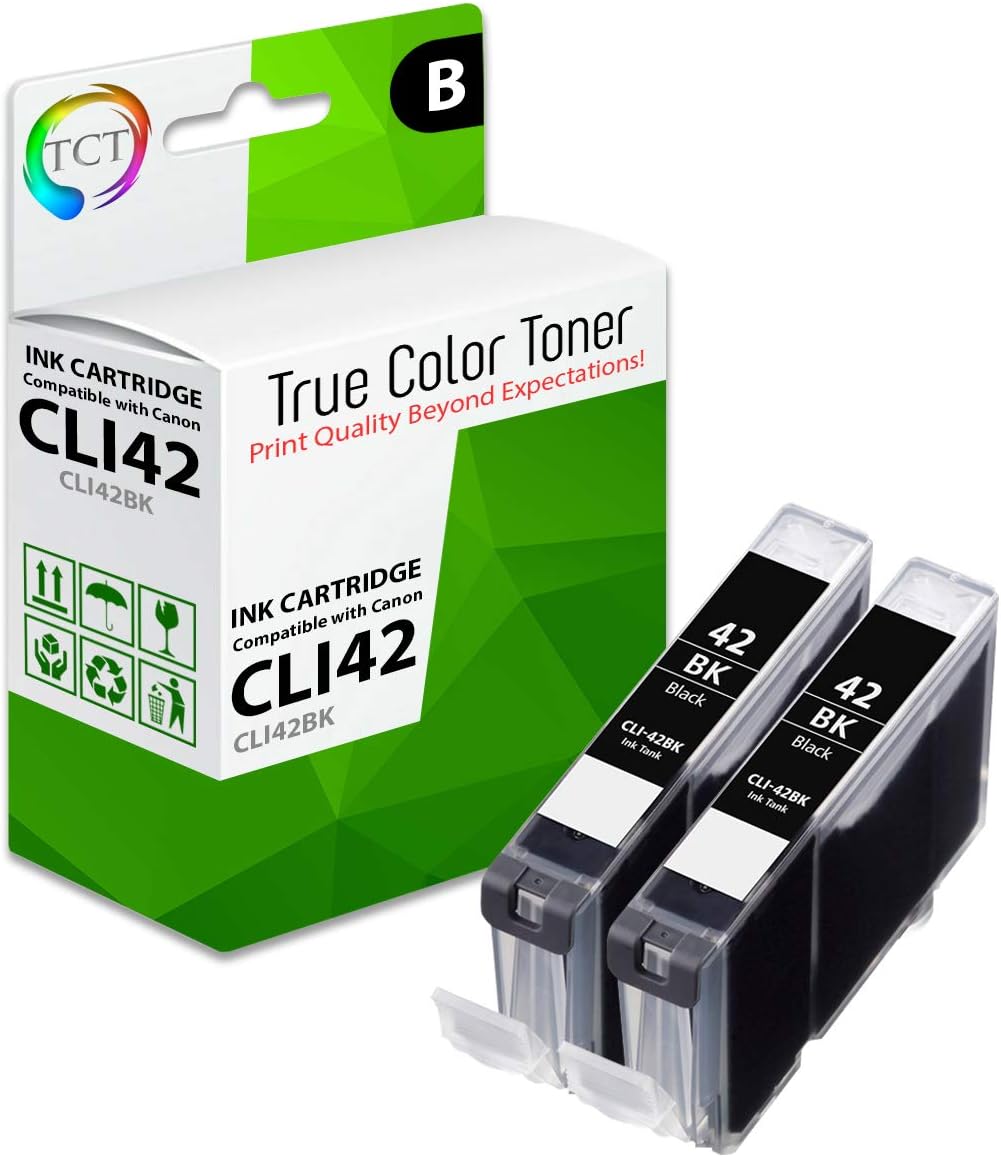 TCT Cartucho de tinta de repuesto prémium compatible para impresoras Canon CLI-42 CLI42, color negro, funciona con Canon Pixma Pro-100 Pro100