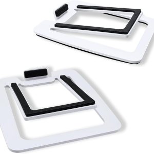 SW601 – Altavoces de metal de escritorio para altavoces compactos de 2 a 3 pulgadas, acolchado de espuma de amortiguación de acero inclinado para SW601 – Altavoces de metal de escritorio para altavoces compactos de 2 a 3 pulgadas, acolchado de espuma de amortiguación de acero inclinado para