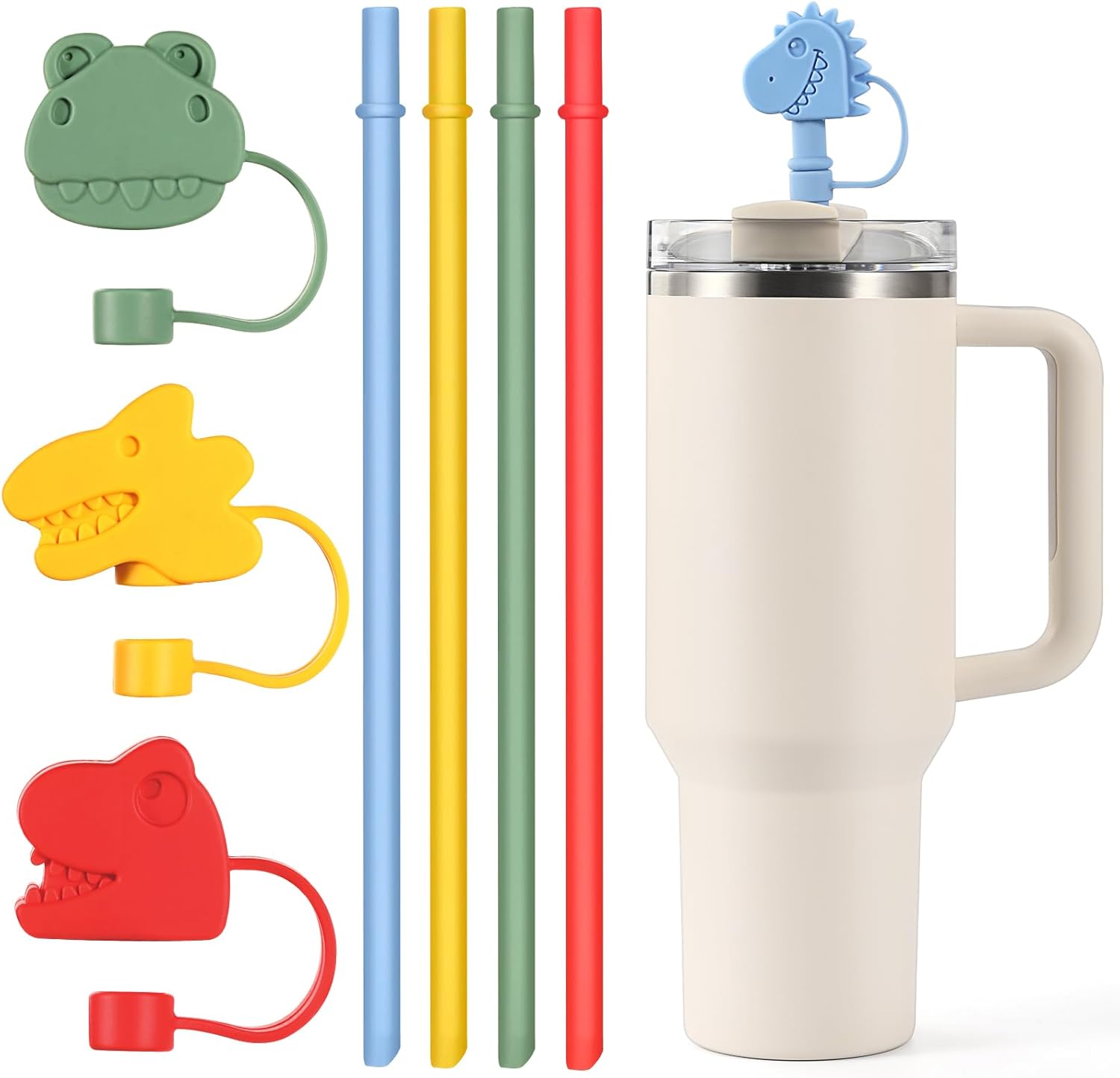 Eight-Piece Straw Cover Cap with New Cartoon Design – Stanley Straw Cover Cap for Stanley Cup Accessories – Fits 40oz and 30oz Stanley Tumblers –