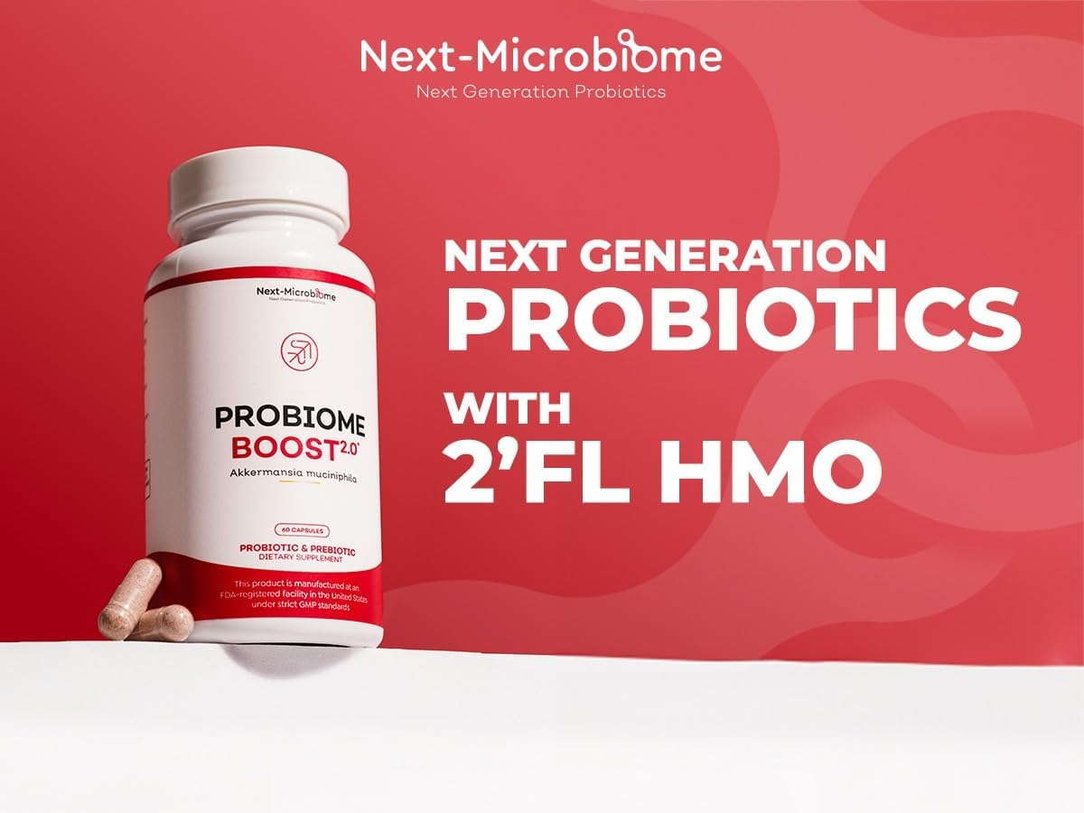 NEXT-MICROBIOME Probiome-Boost 2.0 con Akkermansia muciniphila 60 cápsulas combinadas con probióticos y prebióticos