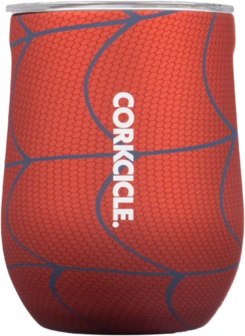Corkcicle x Marvel Spider-Man – Juego de vaso de vino aislado sin tallo, 12 onzas, copa de vino de acero inoxidable mantiene las bebidas frías