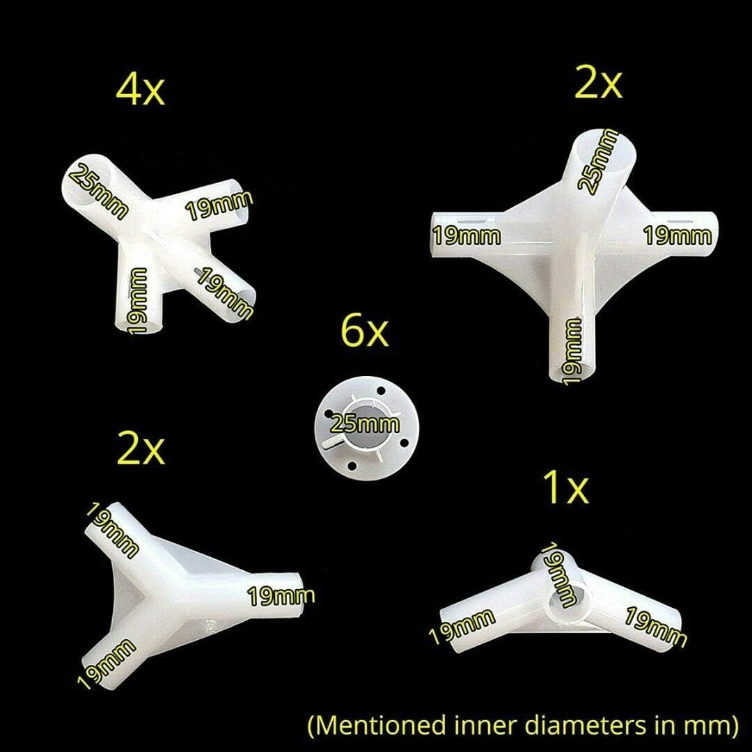 15 piezas de repuesto para 9.8×19.7ft gazebo toldo tienda pies esquina centro conector 250.748in Gazebo piezas de repuesto