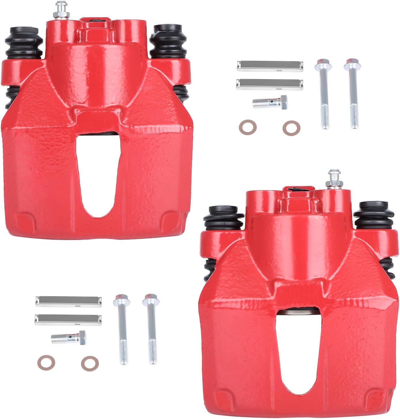SCITOO Pinzas de freno traseras izquierdas+derecha sin soporte 18-4678 18-4679 rojo compatible para Ford 1997-2004 para Lincoln 1998-2011