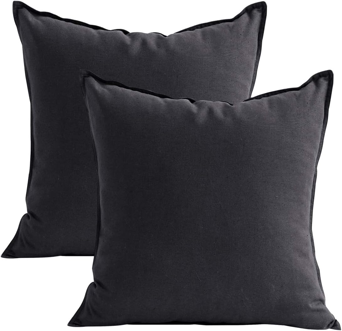 Jeanerlor Juego de 2 fundas de almohada de 20 x 20 pulgadas (50 x 50 cm) de lino y algodón natural, con diseño único para adornar la casa, estudio,