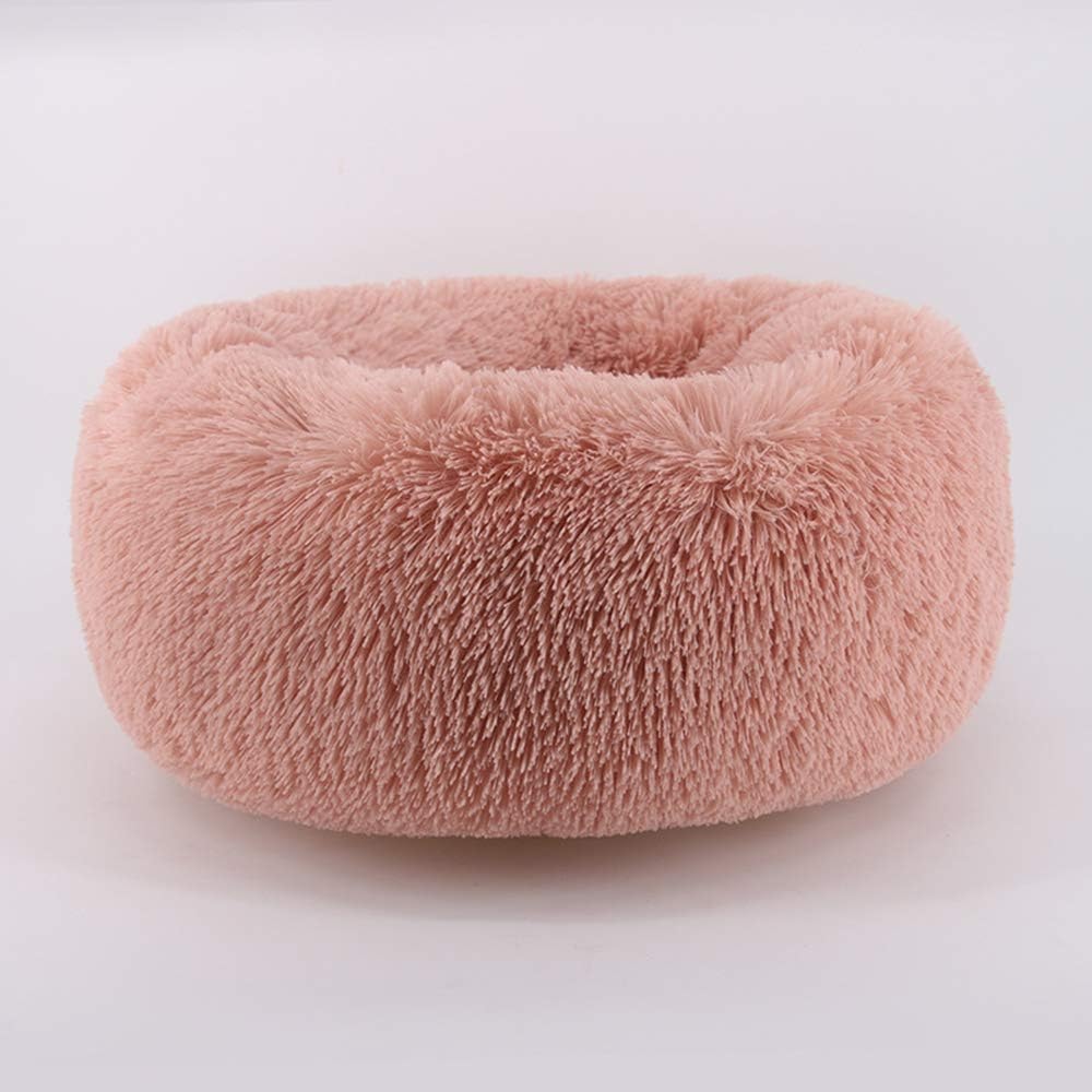 BODISEINT – Moderna cama redonda de felpa suave para gatos o perros pequeños, cama de tamaño pequeño o mediano, autocalentable, para otoño o