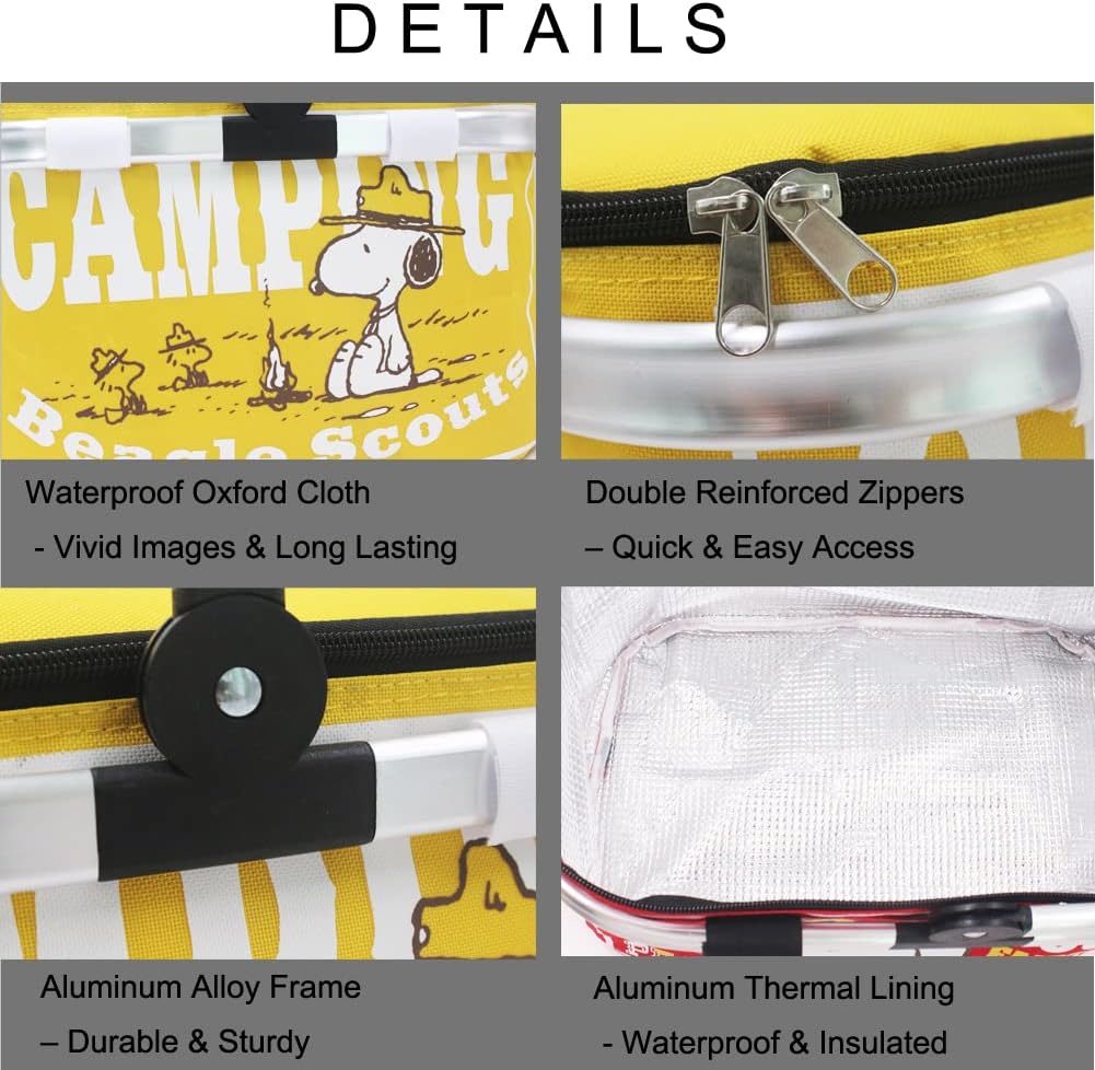 Finex Red Peants – Juego de pícnic, cesta de picnic plegable + tapete reutilizable para manta para camping, senderismo, conciertos al aire libre,
