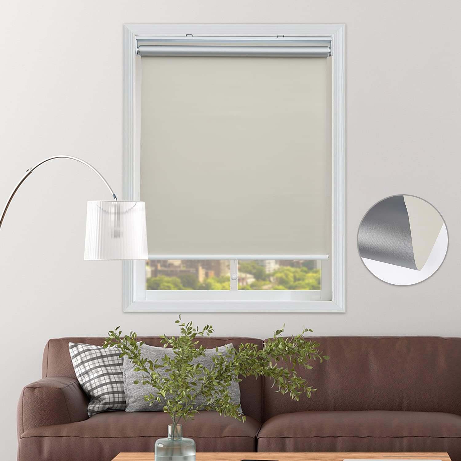 Persianas y cortinas enrollables opacas para ventanas, dormitorio, térmicas, inalámbricas y fáciles de abrir y cerrar, 4 colores, 10 tamaños