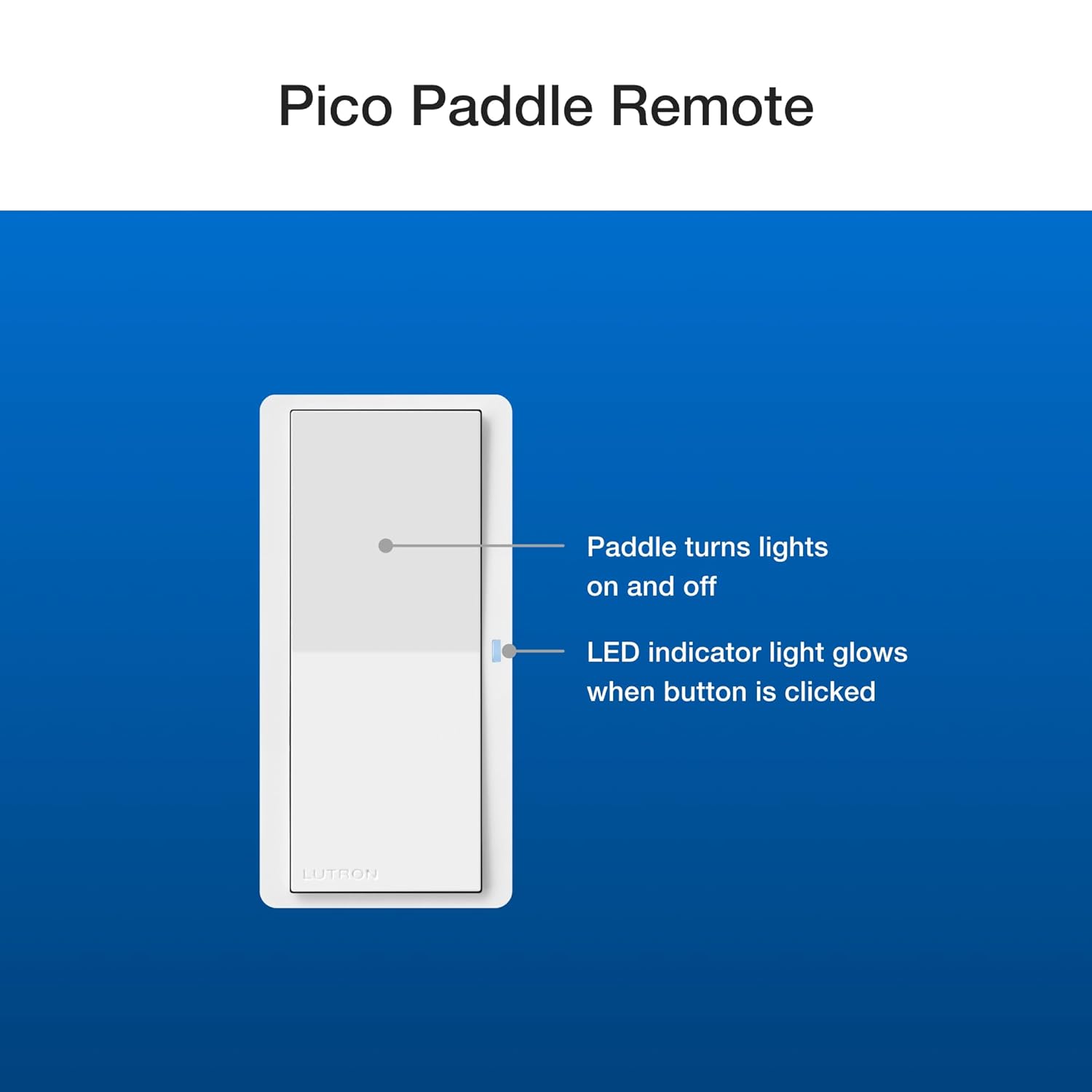Lutron Claro – Kit de interruptor inteligente de 3 vías con control remoto Pico Paddle y etiquetas adhesivas de alambre, funciona con Alexa, Apple