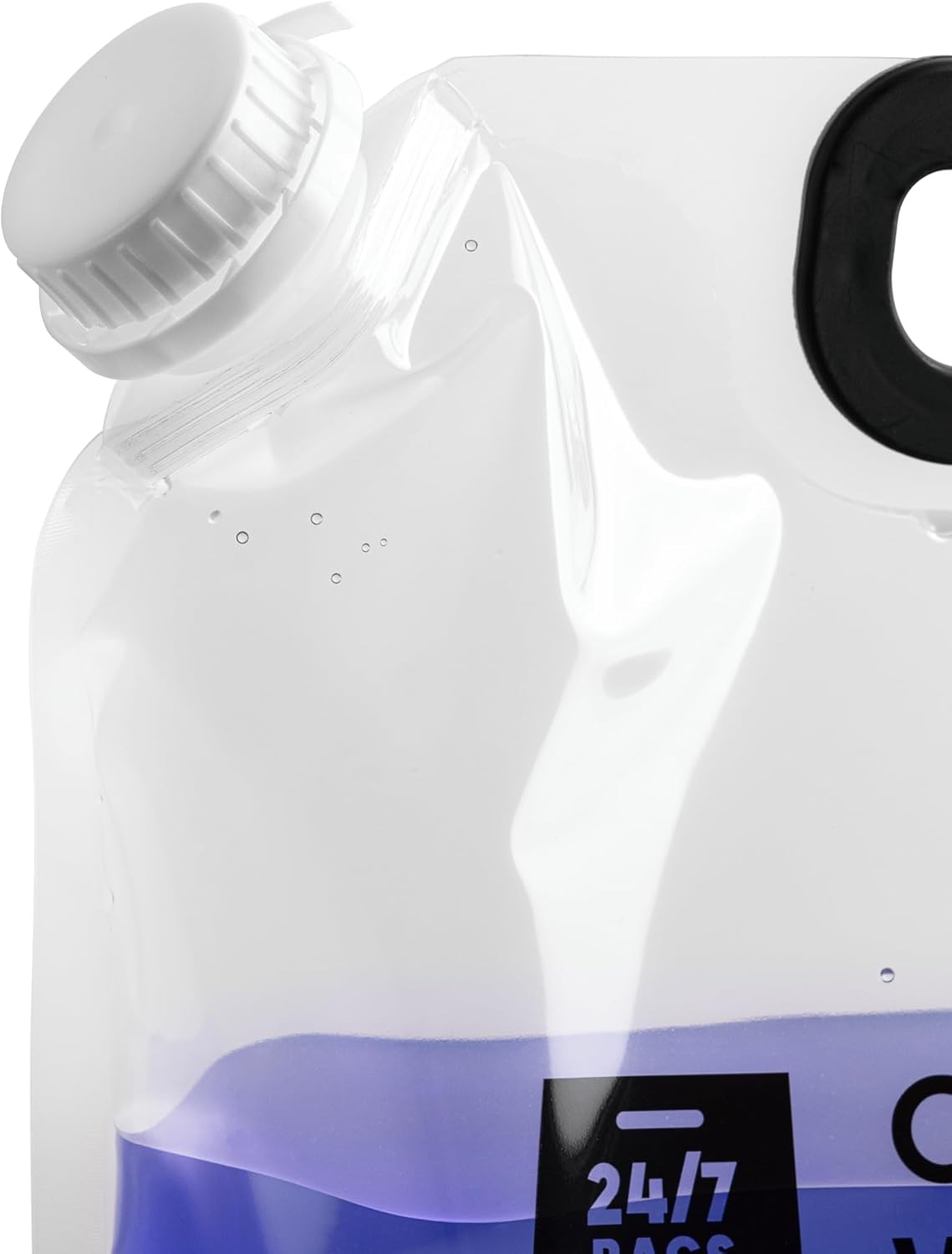 Paquete de 4 bolsas plegables para contenedores de agua de 1.3 galones5 litros, resistente con asas de transporte, caminatas, viajes, emergencias