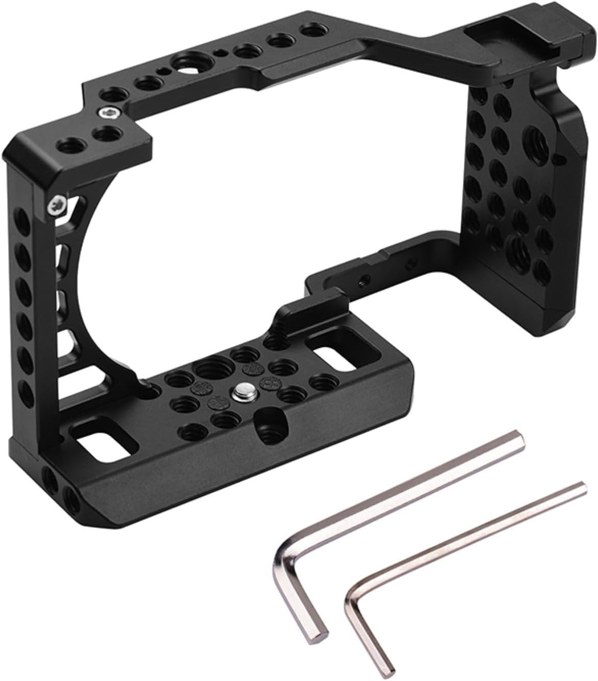 ANNTERY Jaula de cámara para Sony A6400, jaula de cámara Easy Hood para Sony Alpha A6400, estabilizador de aluminio para cámara de video para