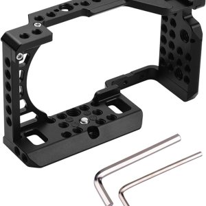 ANNTERY Jaula de cámara para Sony A6400, jaula de cámara Easy Hood para Sony Alpha A6400, estabilizador de aluminio para cámara de video para ANNTERY Jaula de cámara para Sony A6400, jaula de cámara Easy Hood para Sony Alpha A6400, estabilizador de aluminio para cámara de video para