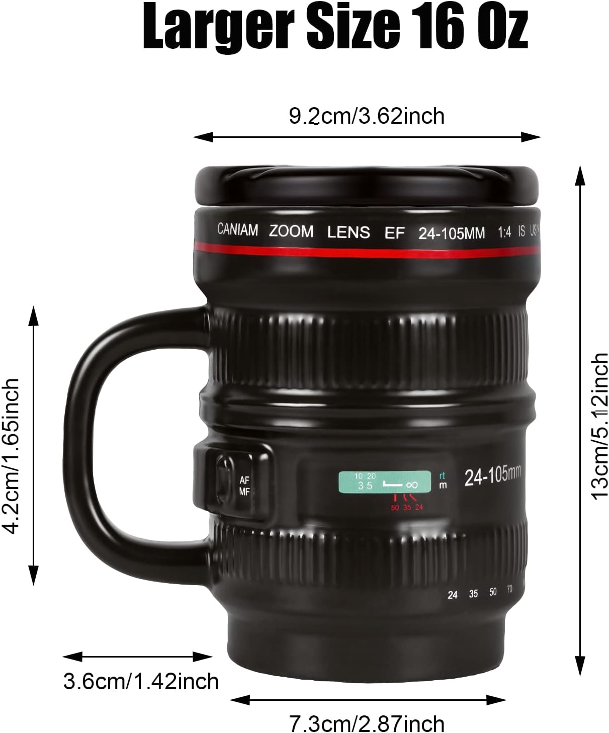 Cabtnca Taza de café con lente de cámara, regalos para fotógrafos, regalos geniales para fotógrafos, taza de cerámica para cámara, regalos de