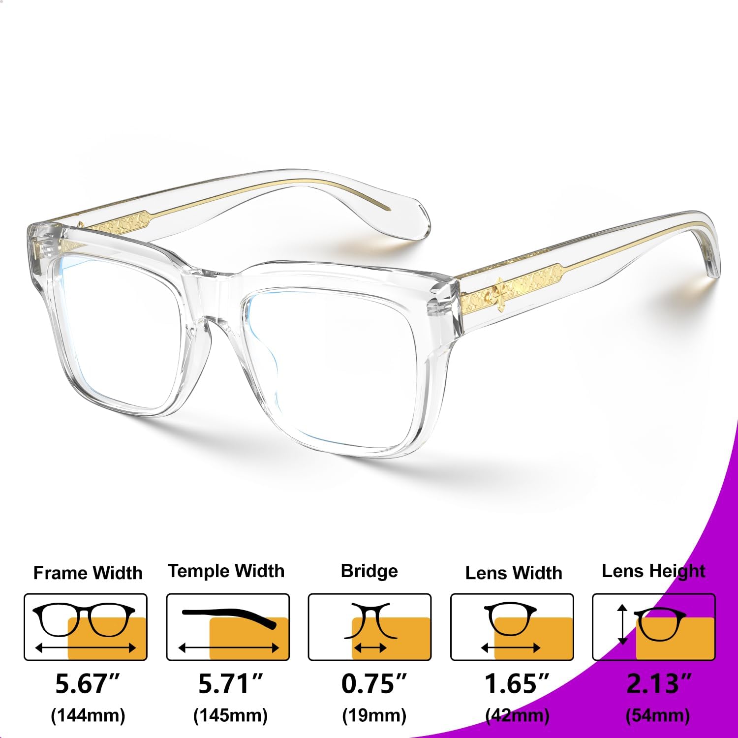 VISOONE TR90 – Gafas cuadradas con bloqueo de luz azul para computadora para mujeres y hombres RANDI