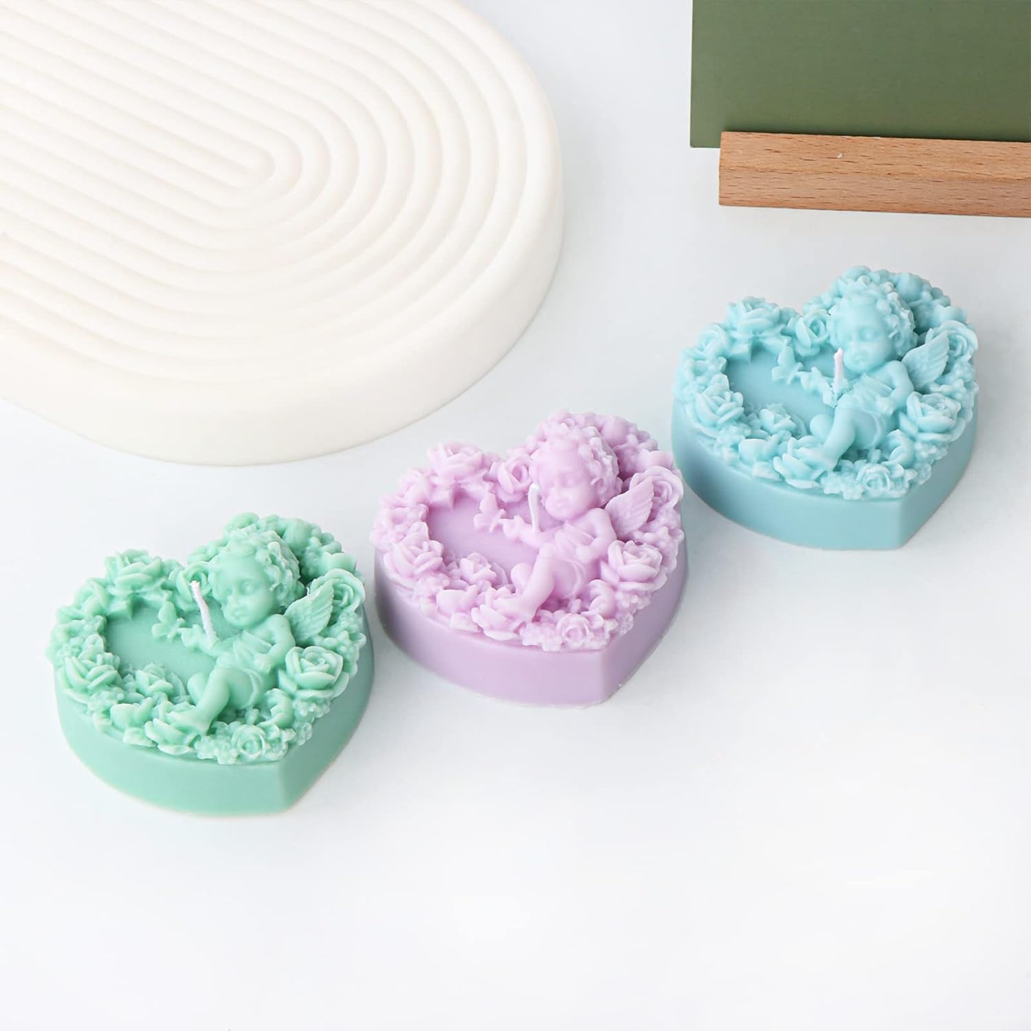 Molde de vela de corazón de amor, molde de silicona para velas de bebé, molde de jabón hecho a mano, moldes de caramelo de fondant, herramienta de