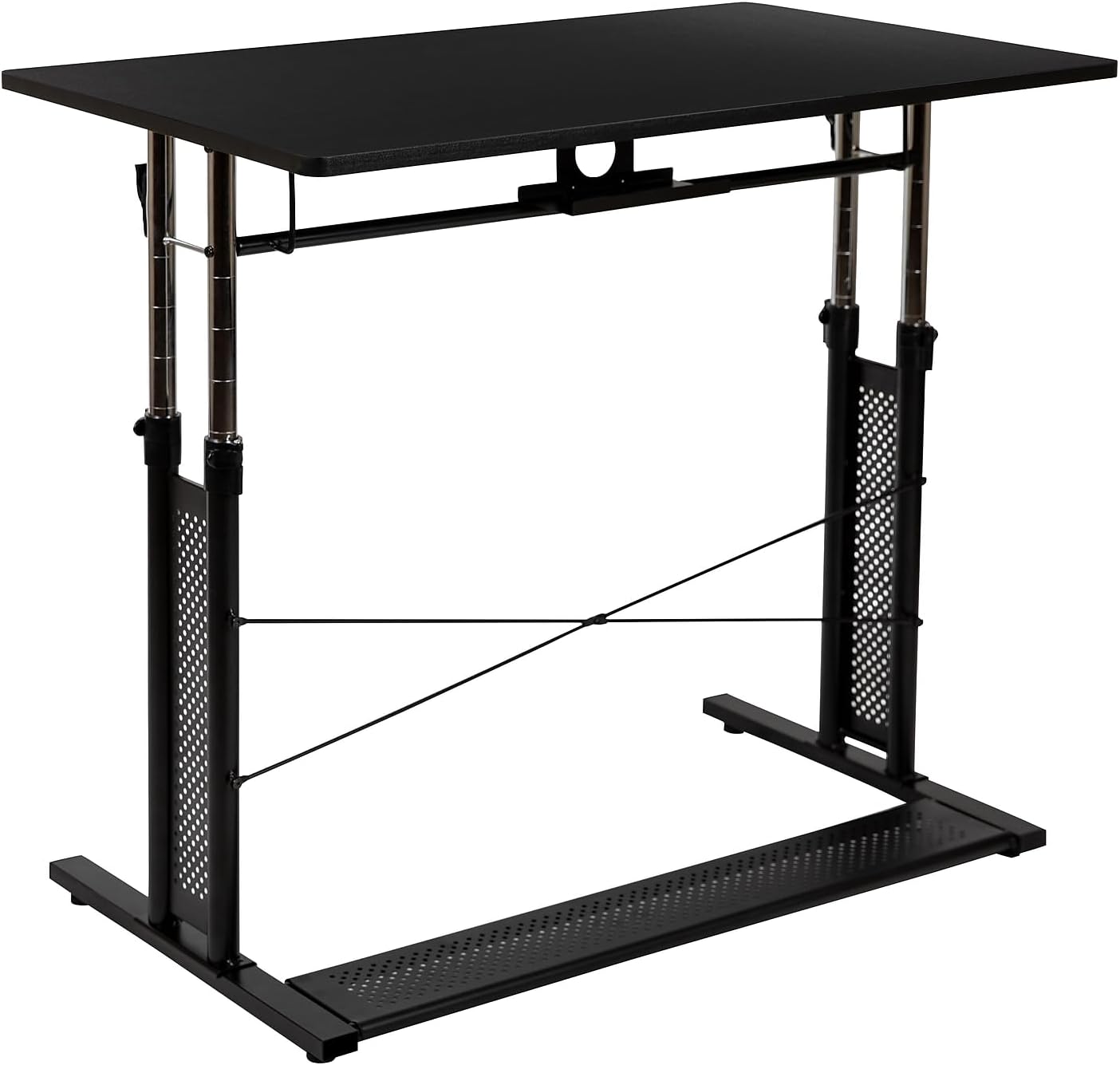 Flash Furniture Fairway – Escritorio de oficina en casa, altura ajustable (27.25-35.75 pulgadas de alto), color negro