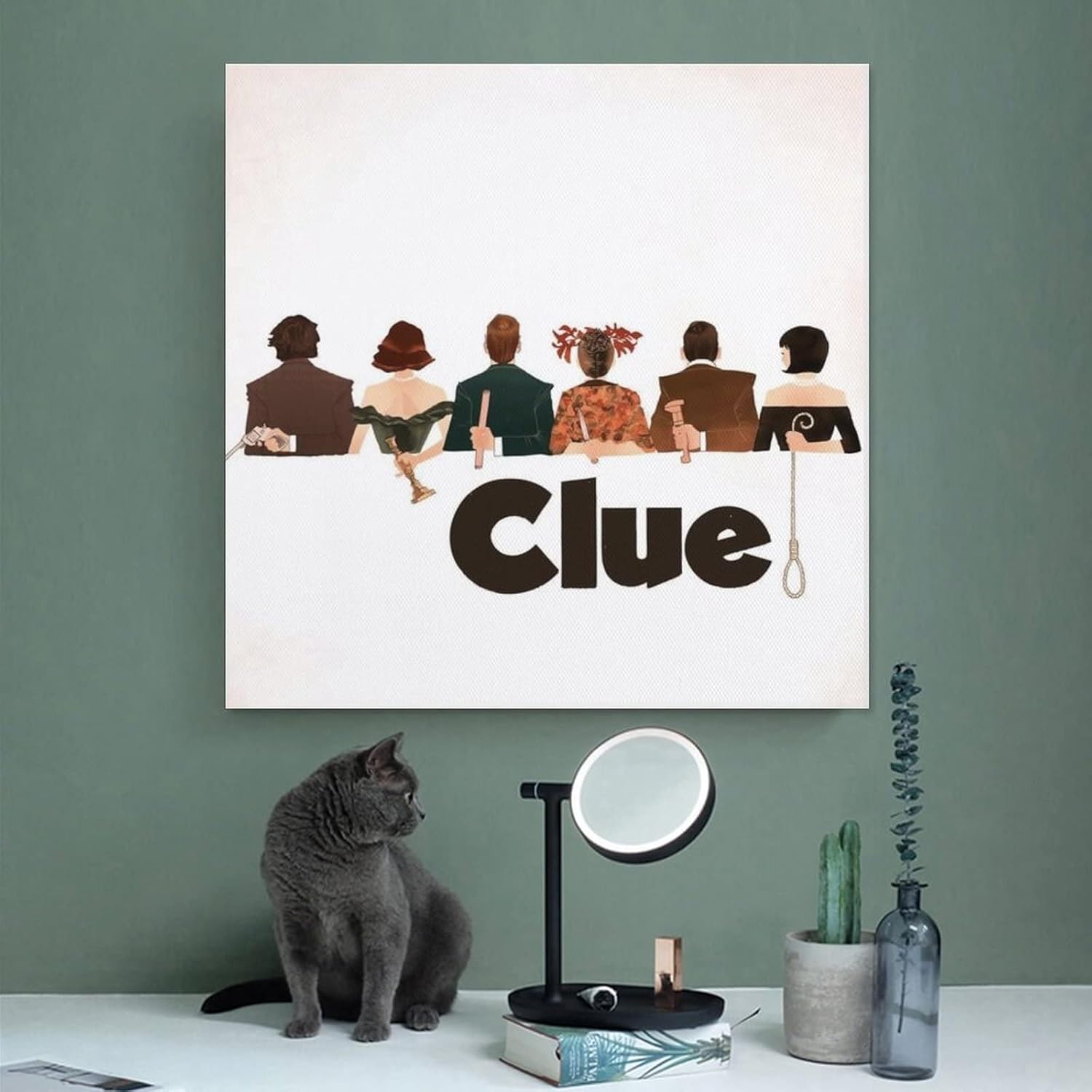 Clue-Póster de película negra con suspenso de comedia, impresiones artísticas para pared, decoración de habitación, decoración de dormitorio,